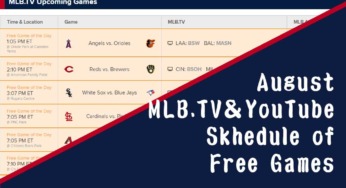 【MLB.TV】YouTube & free Live stream 8月　スケジュールリスト